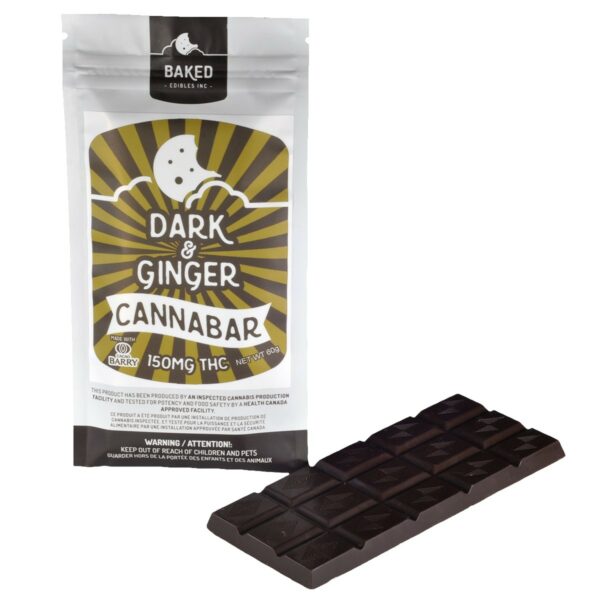 Baked Edibles – Chocolate Bar – Dark & Ginger 150mg THC | BudExpressNow Canada
